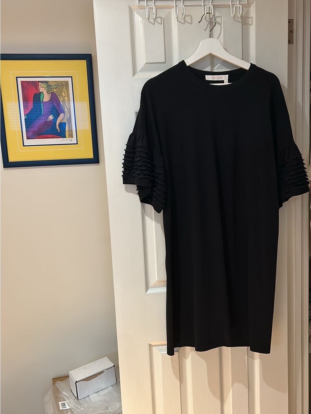 Black Ruffle Sleeve Shift Dress See by Chloe